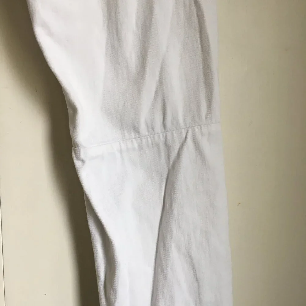 Uh Denim White Distressed Pintuck Stretch Skinny Jeans Size 32 - Picture 8 of 16